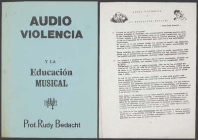 1049 Audio violencia y la educación musical / Prof. Rudy Bedacht, z.j