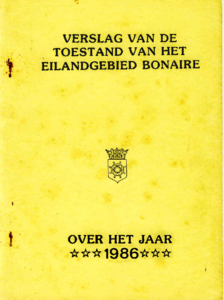 1348 Verslag van de toestand van het Eilandgebied Bonaire over het jaar 1986, 1987