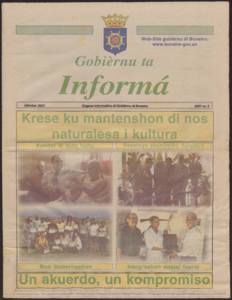 2314 Informá. Organo Informativo de Gobièrnu di Boneiru, oktober 2001