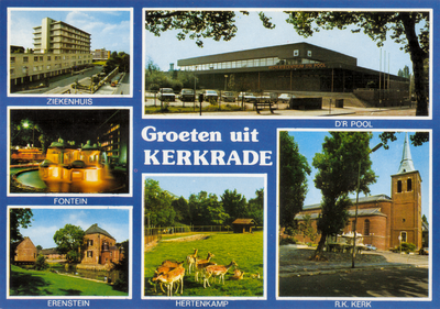 10 Op deze afbeelding zijn te zien: ziekenhuis, recreatiecentrum D'r Pool, fontein in Kapellaan, kasteel Erenstein, ...