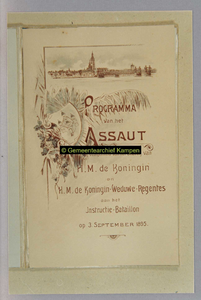 F005427 Eerste blad van het programma van het Assaut van het Instructie-Bataillon,gehouden ter gelegenheid van het ...