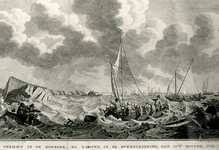 F013427 De grote watersnood op 14 en 15 november in het jaar 1775 liep de Koekoekspolder geheel onder water en stond ...