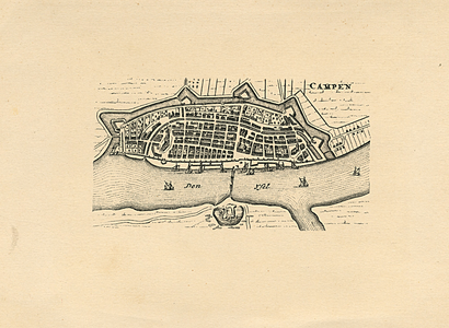 K000582 17e eeuwse plattegrond van Campen.