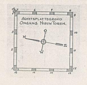 F012985 Schetsplattegrond omgang Nieuwe Toren.