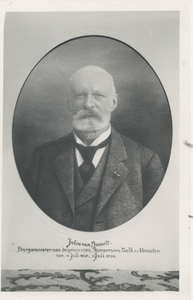 F014764 Burgemeester Jules van Hasselt, burgemeester van de gemeenten Kamperveen, Zalk en Veecaten van 14 juli 1875 tot ...