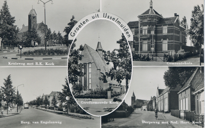 F015989 Ansichtkaart Groeten uit IJsselmuiden.