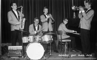 59 Combo Ger van Son. De hier afgebeelde bezetting bestaat uit Ger van Son (klarinet), Johan Bijkerk (pianist), Bert ...