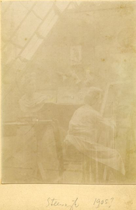 1165 Hildo Krop in het atelier te Steenwijk, vermoedelijk 1905
