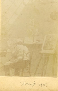 1167 Hildo Krop in het atelier te Steenwijk, vermoedelijk 1905