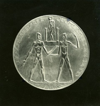 1302 Penning ter gelegenheid van het 25-jarig bestaan van de Nederlandsche Oudheidkundige Bond, brons, doorsnede 6,6 cm, 1924