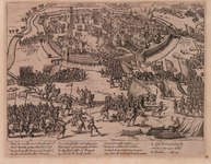 4 Beleg van Steenwijk door Maurits en Willem Lodewijk 1592. Gravure uit Historiën der Nederlandsche en hare naburen, ...