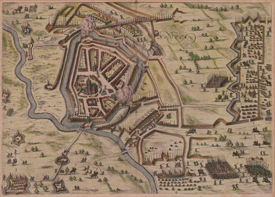 6 Verovering van Steenwijk door Prins Maurits en Willem Lodewijk 1592. Uitgave: Braun en Hogenberg, 1626, 1626