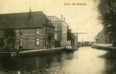 480 Gezicht op de brug te Blokzijl omstreeks 1915, 1918