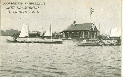 768 Doopsgezind kampeerhuis het Kraggehuis te Giethoorn-zuid omstreeks 1926, 1926