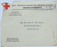 155a Briefwisseling tussen Piet van Dijck en het Rode Kruis betreffende een toezending van 1000 gulden