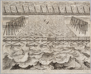  Constructietekening van de zeebedwinger, 1702