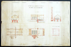  Tekening voor het ontwerp van het beneden stoomgemaal voor de droogmaking van de Horstermeerpolder, 1890