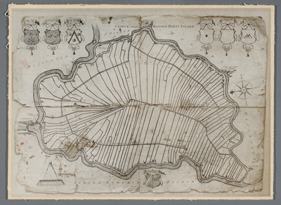  Reprint van getekende kaart van de Ronde Hoeppolder, 1698
