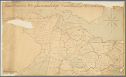  Handgetekende kaart met kleuren van het hoogheemraadschap Amstelland van de hand van N.Nelemans met de namen van de ...
