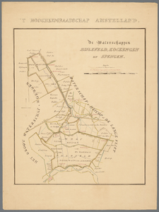  Blad 6 van zes ingekleurde en beschreven kaarten van zes districten van het hoogheemraadschap Amstelland, 1874