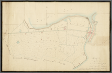  Kaartblad met kleur van gemeente Muiden ten westen van de Vecht, 1846