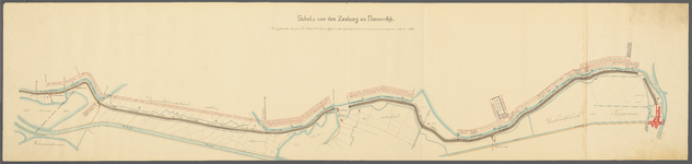  Kaartblad van den Zeeburg en Diemerdijk met daarop de aan het buitentalud uitgevoerde werkzaamheden en veranderingen ...