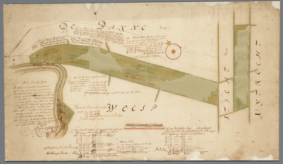  Getekende kaart van een werf in de ban van Weesp nabij de Vecht, 1677