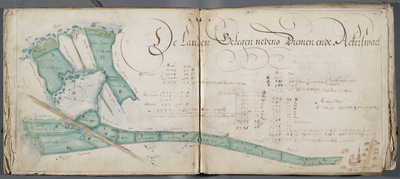  Register van kaarten van dijkvakken en landerijen van het gemene land in de bannen van Diemen en Muiden, 1601