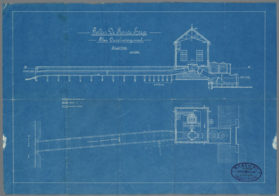  Bestektekening in blauwdruk van gemaal Ronde Hoep door Ingenieurs W.C. & K. de Wit te Amsterdam, 1913