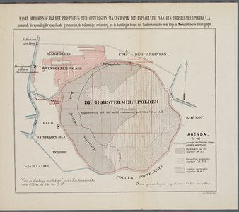  Kaart bij het prospectus der opterigten maatschappij tot exploitatie van den Horstermeerpolder, 1882