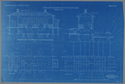  Blauwdruk van het ontwerp van een electrisch gemaal nabij de Demmerikse sluis, 1922