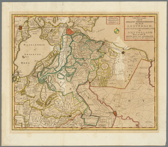 Nieuwe kaart van de ambachts-heerlijkheden der stad Amsterdam, Rijnland, Kennemerland en Amstelland, 1767