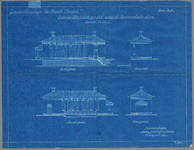  Blauwdruk van tekening van ontwerp electrisch gemaal nabij Demmerikse sluis, 1922