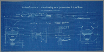  Blauwdruk van inlaatsluizen voor de 2e en 3e bedijking van het Grootwaterschap De Ronde Veenen, 1890