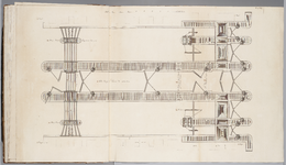  Tekeningen van de bovenzijde van de sluis te Muiden, 1736