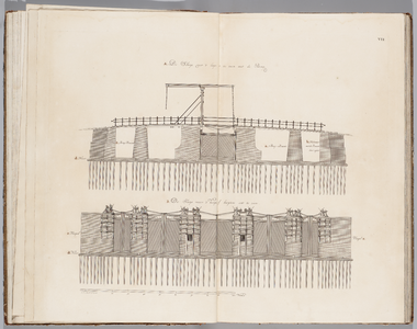  Tekening van de sluis te Muiden inclusief de brug, 1736