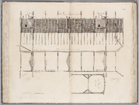  Tekening van het middendeel en de bovenzijde van de sluis te Muiden, 1736