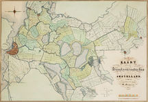  Ingekleurde kaart in passepartout van werkgebied van hoogheemraadschap Amstelland door G. Meijers., 1860