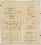  Ontwerptekening voor de bouw van een stoomgemaal voor de bemaling van waterschap Honderd, 1874-1876