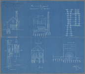  Blauwdruk van het plan voor het stoomgemaal in de Noordpolder beoosten Muiden, 1892