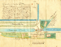  Situatietekening van de Zuidersluis en -brug in de 's-Gravelandse vaart, 1761