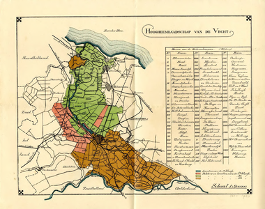  Kaart van hoogheemraadschap van de Vecht, met indeling van de polders in 4 klassen, 1920