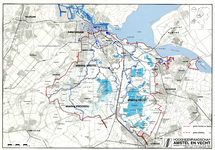 Kaart in kleur met grenzen van het hoogheemraadschap Amstel en Vecht, 1992