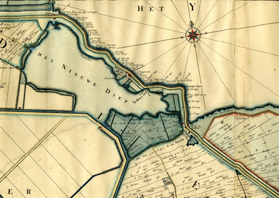  Fragment van een kaart met daarop het Nieuwe Diep, 1790