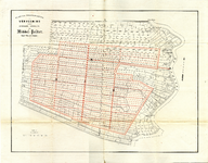  Kaart van de Middelpolder in de gemeente Nieuwer-Amstel. De percelen van de vervening zijn in rood aangegeven, de oude ...
