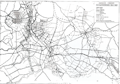  Kaart over de inundaties in de tweede wereldoorlog, gemaakt door de provincie Utrecht, 1945