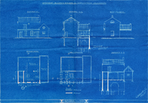  Blauwdruk met een ontwerp voor de verbouwing van het machinegebouw van waterschap de Eerste Bedijking, 1918