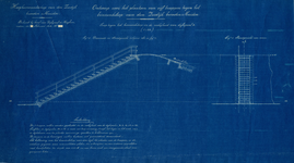  Tekening van een tegen het binnenbeloop van de dijk te plaatsen trap bij paal 9 van de Zeedijk beoosten Muiden, 1918