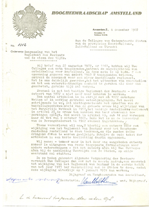  Brief van het Hoogheemraadschap van Amstelland over een hoognodige herziening van het Reglement van Bestuur , 1972