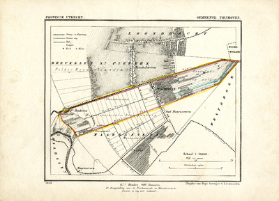  Kaart van de gemeente Tienhoven, provincie Utrecht, 1868